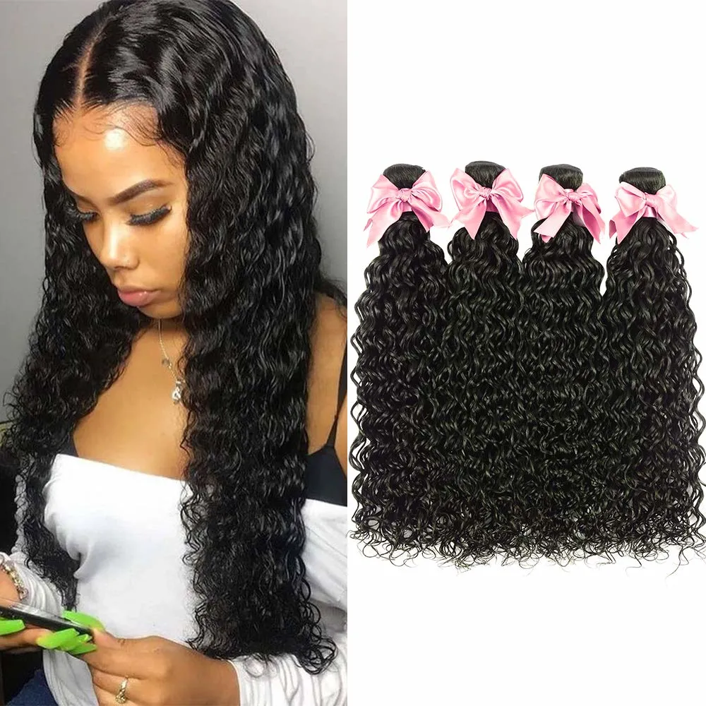 Kbeth Indian Human Hair Weave Water Wave Bundles for Black Woman 2021 Fashion 100% Virgin Best Brazilian 8 Inch Remy Human Hair Extensions in Stock