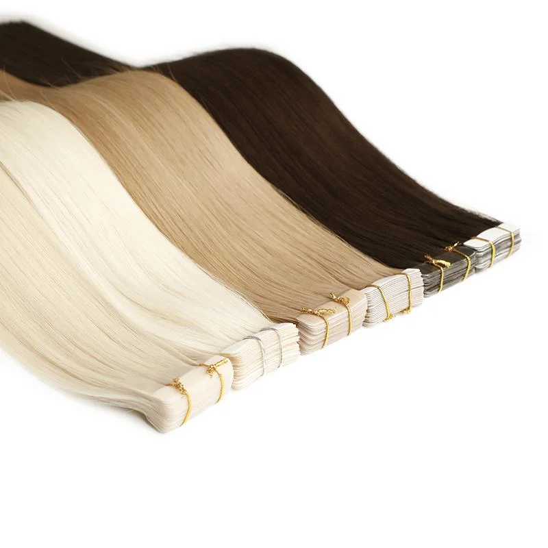 European Double Drawn Russian Human Hair Tape Hair Extension High Quality Natural Remy Tape in Hair Extension