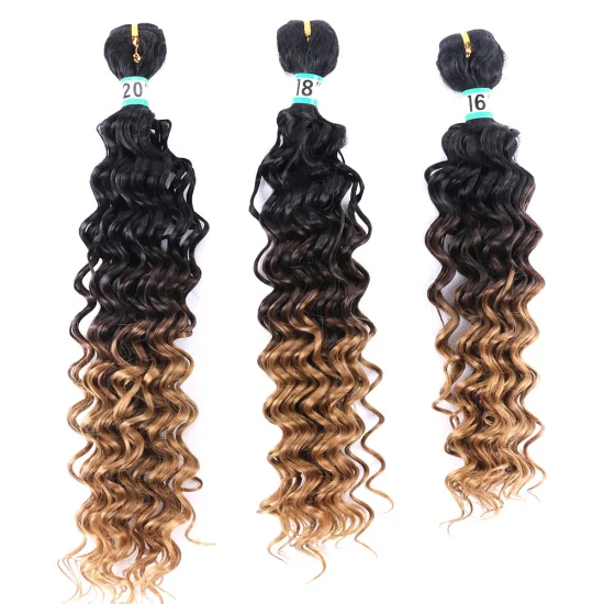 3PCS/Set 210g Synthetic Water Wave Hair Weaves Frontal Wefts Wavy Hair Bundles