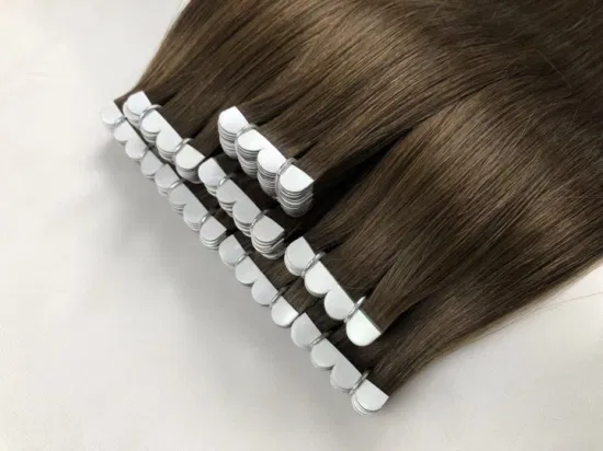 Russian Invisible Tape Hair Extension Double Drawn Human Remy Tape in Extension